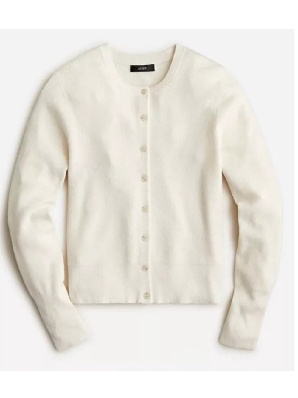 J. Crew New Ribbed Jackie Cardigan Sweater in Ivory Size S